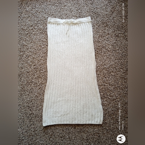 Free People FP Beach Women's Veda Knit Ribbed Midi Skirt Ivory Size XS - Picture 2 of 8